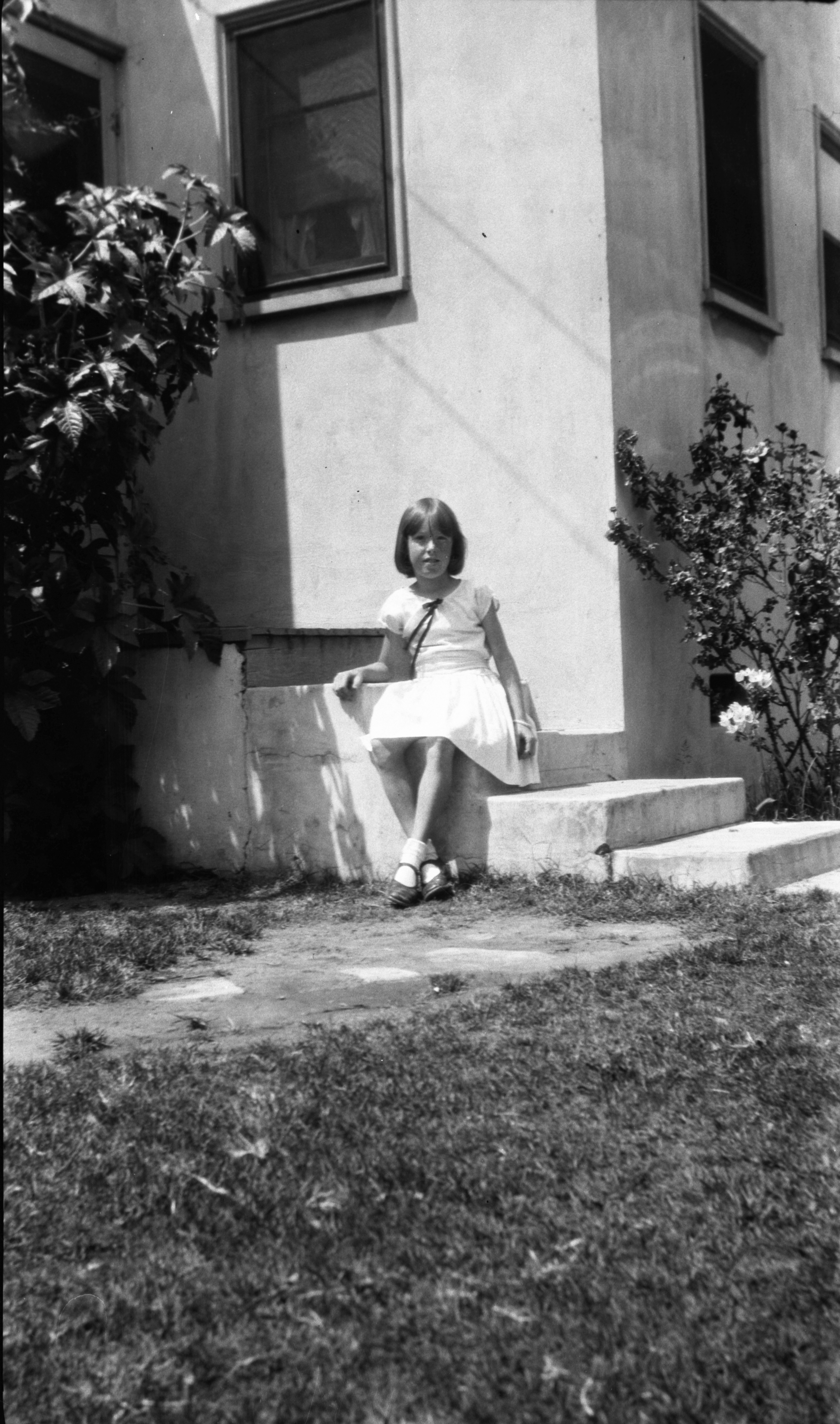 Young Wanda Little on the steps of the Inglewood home